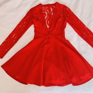 Red ASOS Lace Dress